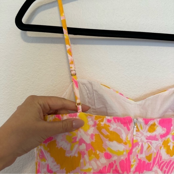 Lilly Pulitzer Lenore Dress Spaghetti Straps Size 2 Women’s Pink Orange Floral - Picture 9 of 11